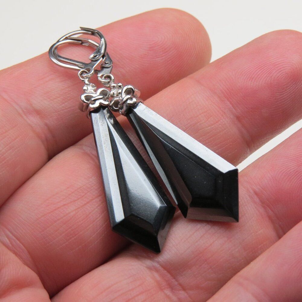 Sterling Silver Black Crystal Earring